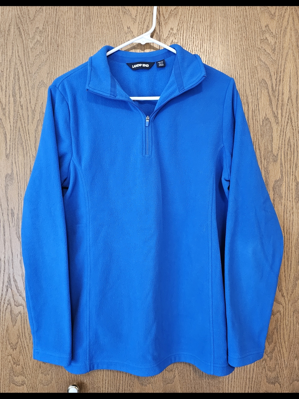 Lands' End Bright Blue Quarter-Zip Fleece Pullover